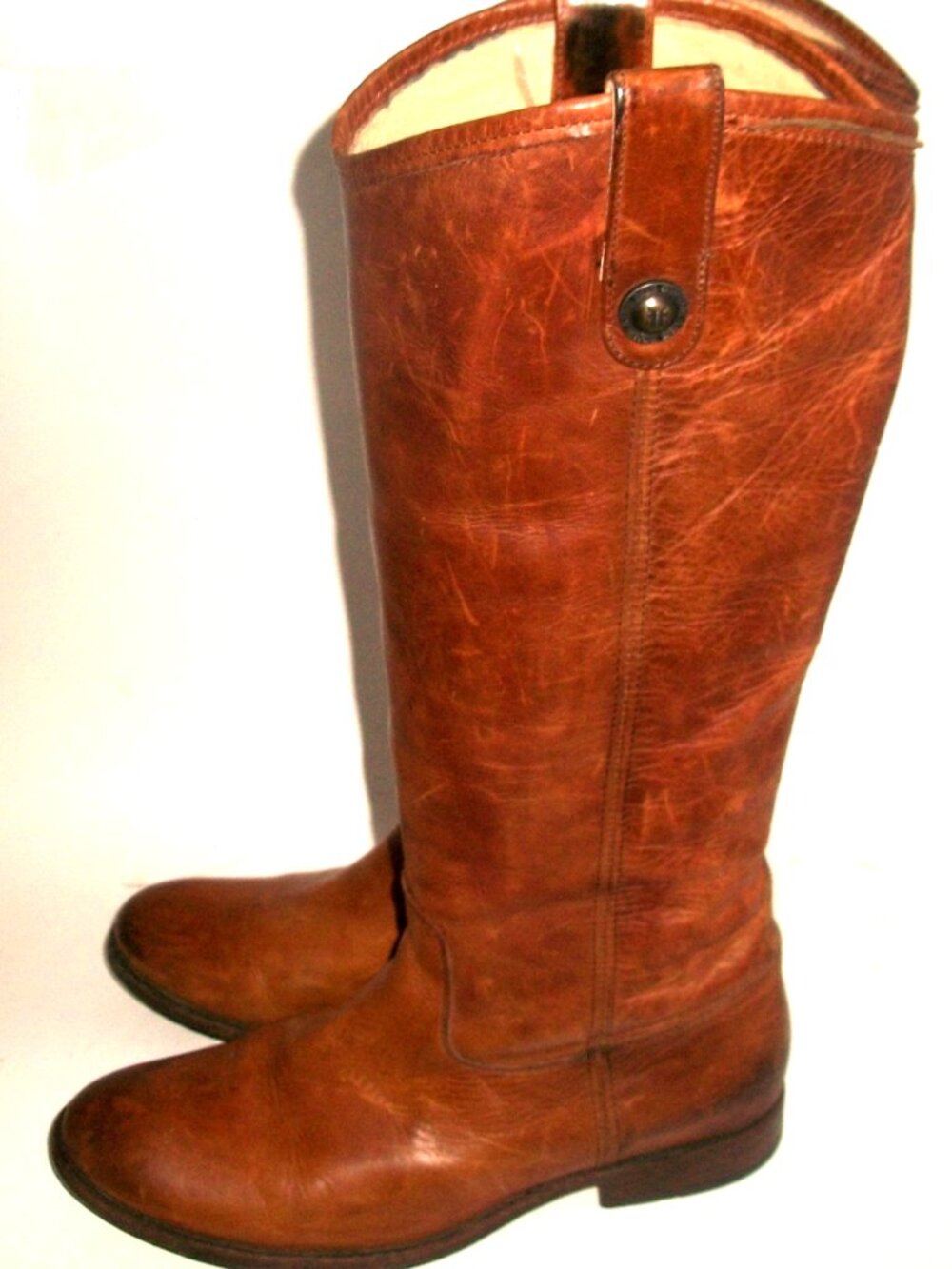 Vtg Frye Melissa Tall Brown Leather Equestrian Boots  Made in Mexico 7.5M